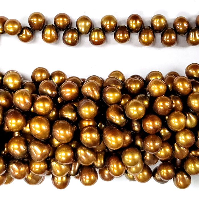 FRESHWATER PEARL DANCING RICE 8-8.5MM BROWN